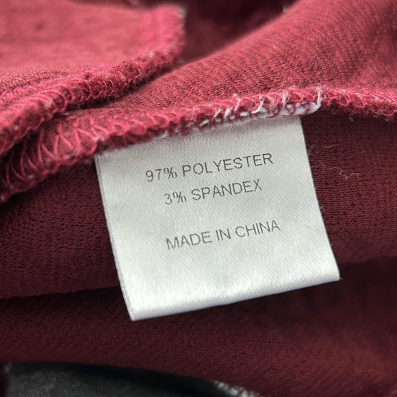 Ampersand Ave Hoodie Womens Small Red Gray Quilted Pullover Pockets Stretch - Picture 6 of 12